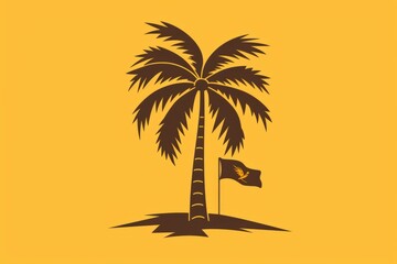 An icon of a palm tree. Illustration 
