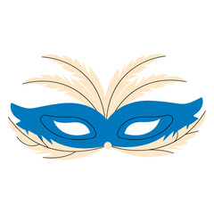 Flat vector illustration of carnival mask, costume, face mask