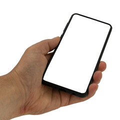 Hand Holding Blank Screen Smartphone
