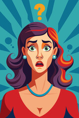 Young puzzled, doubtful, confused woman thinking, trying to find solution, worried expression on his face, concept - Sorry, don't know how it happened. Copy space.