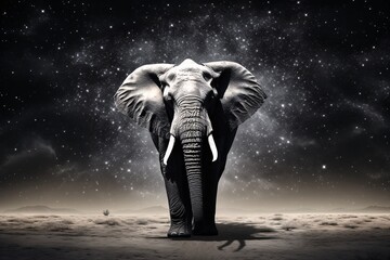 an elephant standing in the desert