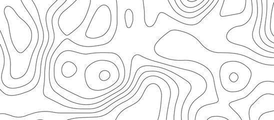 Abstract topographic map patterns, topography line map. The black on white contours topography stylized height of the lines. cotour map and line terrain path. Linear graphics. Vector illustration. 