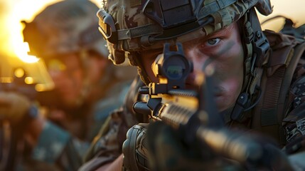 Soldier's Dawn: A Determined Grip on Action-Ready Military Equipment