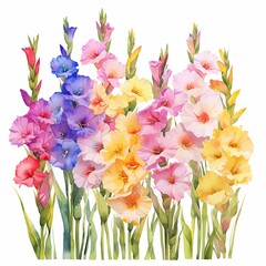 A cheerful spring bouquet overflows with colorful tulips in shades of pink and yellow - obrazy, fototapety, plakaty