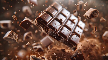 Chocolate Bar Shattering in Mid-Air: A Decadent Experience of Unmatched Indulgence