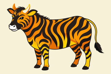 Fototapeta na wymiar cow with tiger stripes vector 
