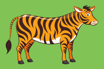 Fototapeta na wymiar cow with tiger stripes vector 