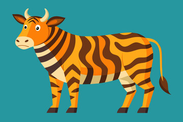 cow with tiger stripes vector 