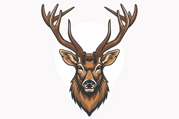 Fototapete a deer head with antlers © Ion
