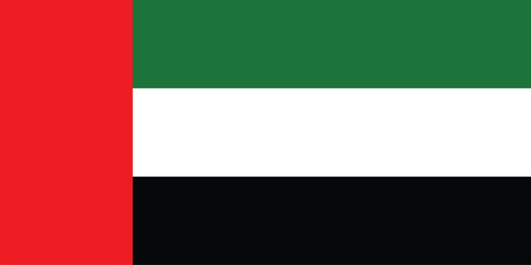 UAE national Flag of the United Arab Emirates vector Illustration easy to edit eps file - obrazy, fototapety, plakaty