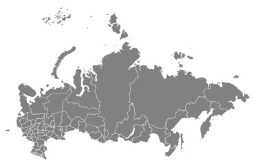 Outline of the map of Russia with regions