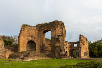 Fototapeta na wymiar Baths of Caracalla (Terme di Caracalla), ancient ruins of Roman public thermae in Rome, Italy
