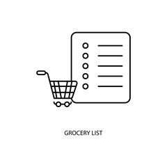 grocery list concept line icon. Simple element illustration. grocery list concept outline symbol design.