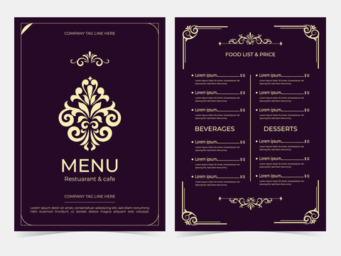 Restaurant menu design and vector brochure template