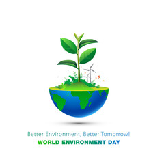 Sustainable environment development vector illustration for world environment day.