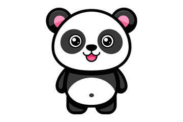 Fototapeta premium Cute panda sitting cartoon vector icon illustration animal nature icon concept isolated flat vector