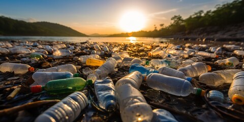 Plastic Pollution Crisis - obrazy, fototapety, plakaty