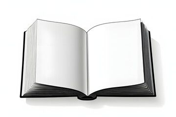 open book on a white background, book day concept, generative ai