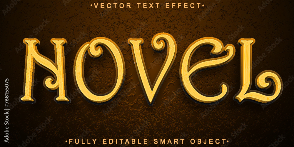 Wall mural golden novel vector fully editable smart object text effect - Wall murals