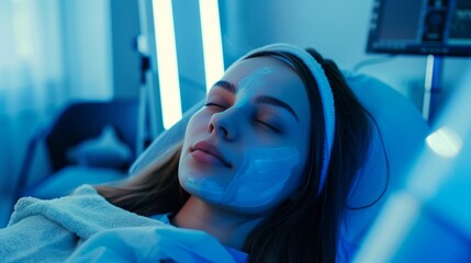 Woman Resting in Hospital Bed - obrazy, fototapety, plakaty
