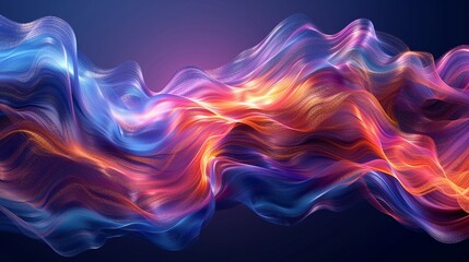 Digital art wave, fluid colors blending in 4K resolution , minimalist