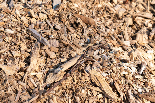 close up of a pile of wood chips background