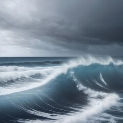 Fototapeta premium stormy clouds gather over a churning ocean