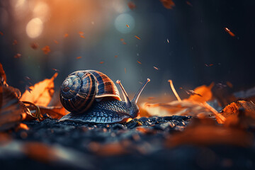 a snail on the ground