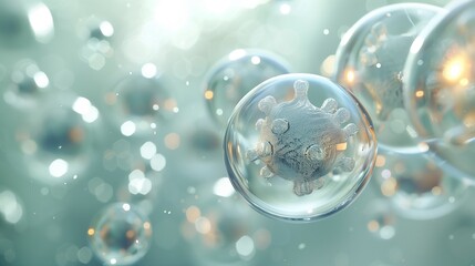 Floating Bubbles in Air - obrazy, fototapety, plakaty