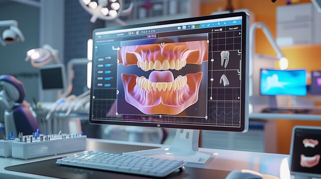 Computer Screen Showing Picture of Teeth