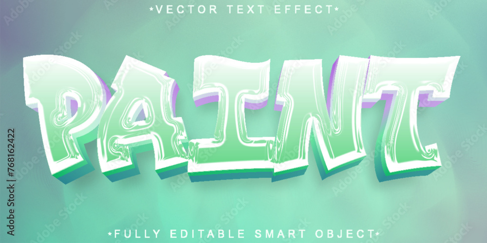 Poster colorful soft paint vector fully editable smart object text effect
