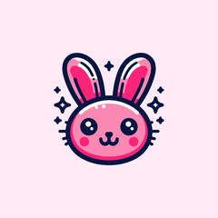 Vector graphic of a pink rabbit icon.