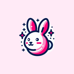 Pink rabbit design, lovely rabbit icon.