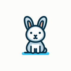 Fototapeta premium Vector graphic of a rabbit, ideal as an icon.