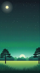 Naklejka premium Ancient Stone Circle at Night: A mystical stone circle standing silent under the moonlit sky, surrounded by an aura of ancient power and mystery.