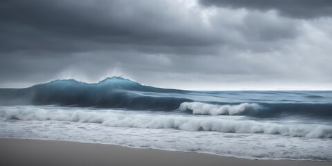 Obraz premium Stormy clouds churn over the vast ocean