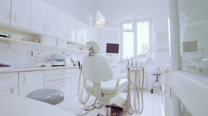 White Dentist Chair in Clinical Room