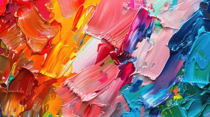 Abstract art colorful multicolored art painting texture, with oil brushstrokes, pallet knife paint...