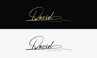 Fototapeta na wymiar Handwriting logo signature logo Photography logo Design template