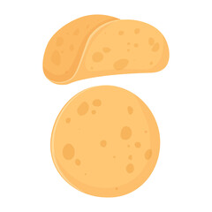 Set of empty Mexican tacos