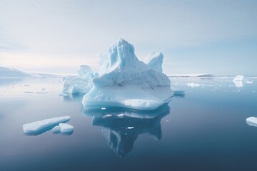 a iceberg in the water - obrazy, fototapety, plakaty