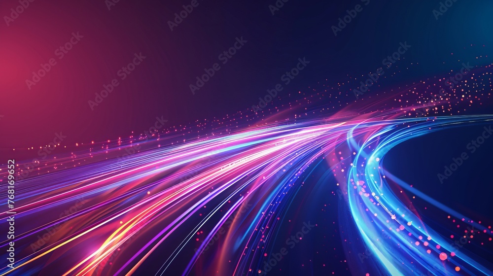 Poster vector artwork illustrating dynamic light motion and high-speed effects, capturing traffic motion an