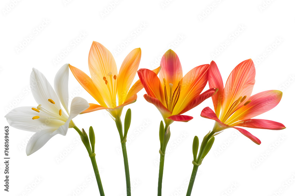 Wall mural colorful lily flowers - isolated on transparent white background png