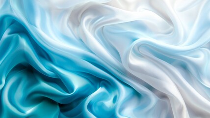 Close-Up of Blue and White Fabric. Generative AI