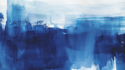 Abstract Brush Strokes, Cool Blue Hues, Expressive Artistic Background - obrazy, fototapety, plakaty