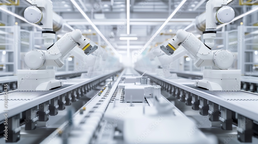 Poster factory automation with robotic arms