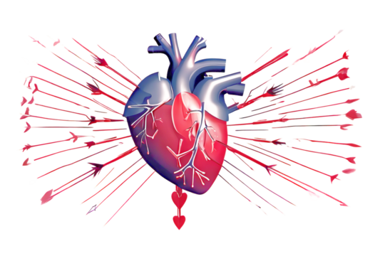 illustration system heart Cardiovascular blood conceptual composed use emblem pharmacy full shape arrows seases prevention