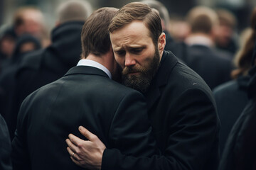 Death and funeral family mourning sad and depressed family generative AI