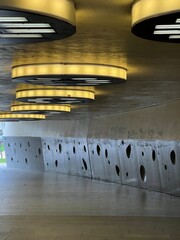 Exit to the street from the Cologne metro. Elements of decoration of one of the stations.