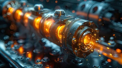 An elegant shot of a car's ignition coil, its compact design hinting at the high-voltage sparks it generates to ignite the fuel mixture, - obrazy, fototapety, plakaty